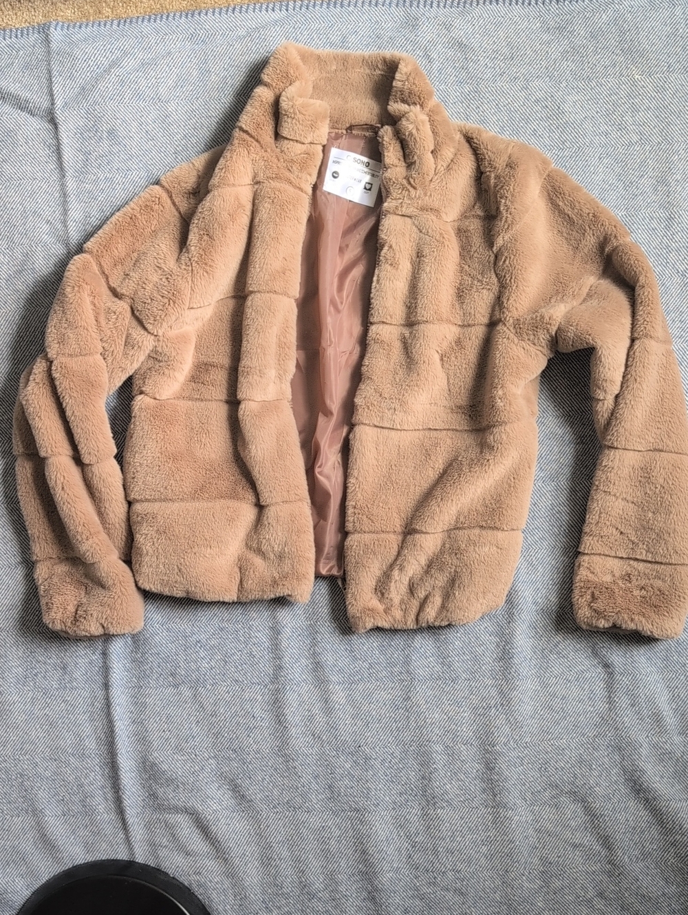 Ci Sono Girls Tan Plush Teddy Puffer Jacket